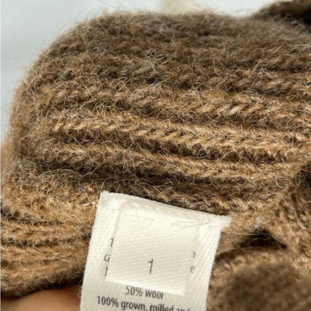VINCENT JAMES SZ 1 (small) Brown Alpaca Wool Soil + Climate Beneficial Cardigan - Picture 4 of 8